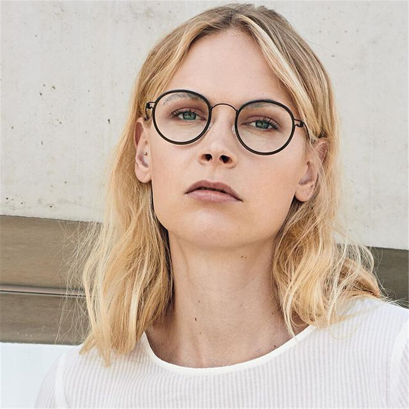 Denmark Titanium Glasses Frame Men Women Screwless Eyewear Ultralight Retro Round Optical Eyeglasses Handmade Designer Spectacle