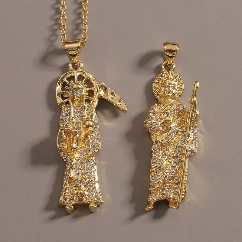 Personalidade jesus morte pingente completo zircon jesus colar hip hop jóias masculino moda acessórios presentes de festa
