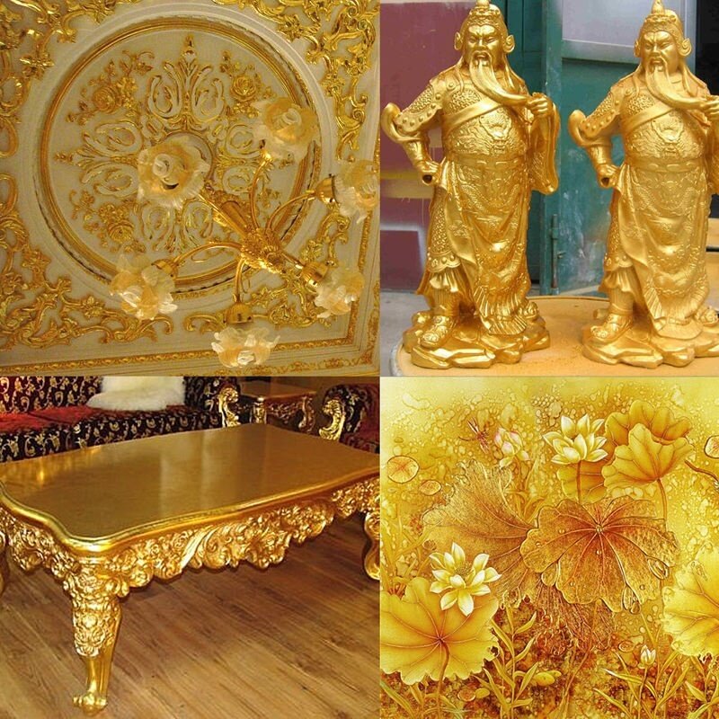 Papel de diseño para manualidades, láminas doradas de imitación de oro, plata, cobre, decoración artesanal, 14x14cm, 100 unidades