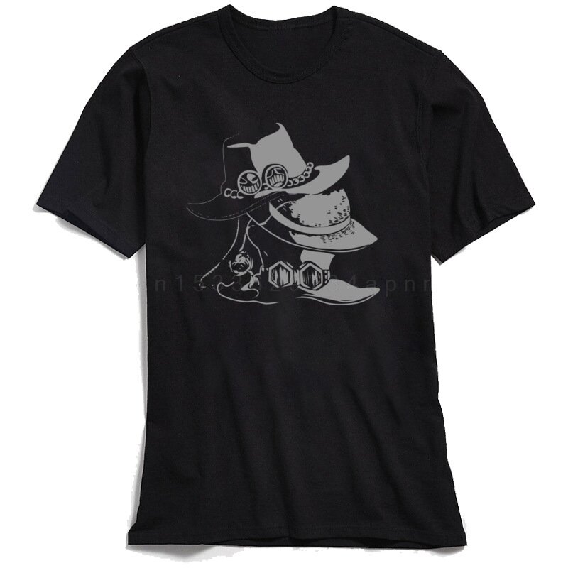 Brat kapelusze człowiek Tshirt One Piece Ace drukuj T Shirt Cowboy 80s t-shirty lato jesień Tee Shirt mężczyźni wysokiej jakości 100% bawełna topy