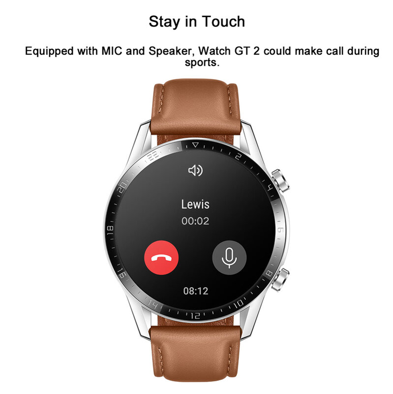 Huawei Watch GT 2 GT2 Reloj inteligente rastreador de oxígeno en sangre Bluetooth 5.1 Smartwatch Llamada telefónica Rastreador de frecuencia cardíaca 5ATM Impermeable