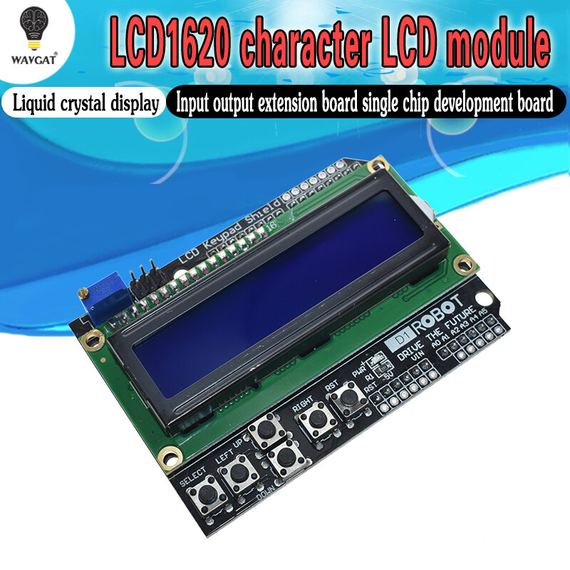 1 قطعة LCD لوحة المفاتيح درع LCD1602 LCD 1602 وحدة العرض لاردوينو ATMEGA328 ATMEGA2560 التوت بي UNO شاشة زرقاء