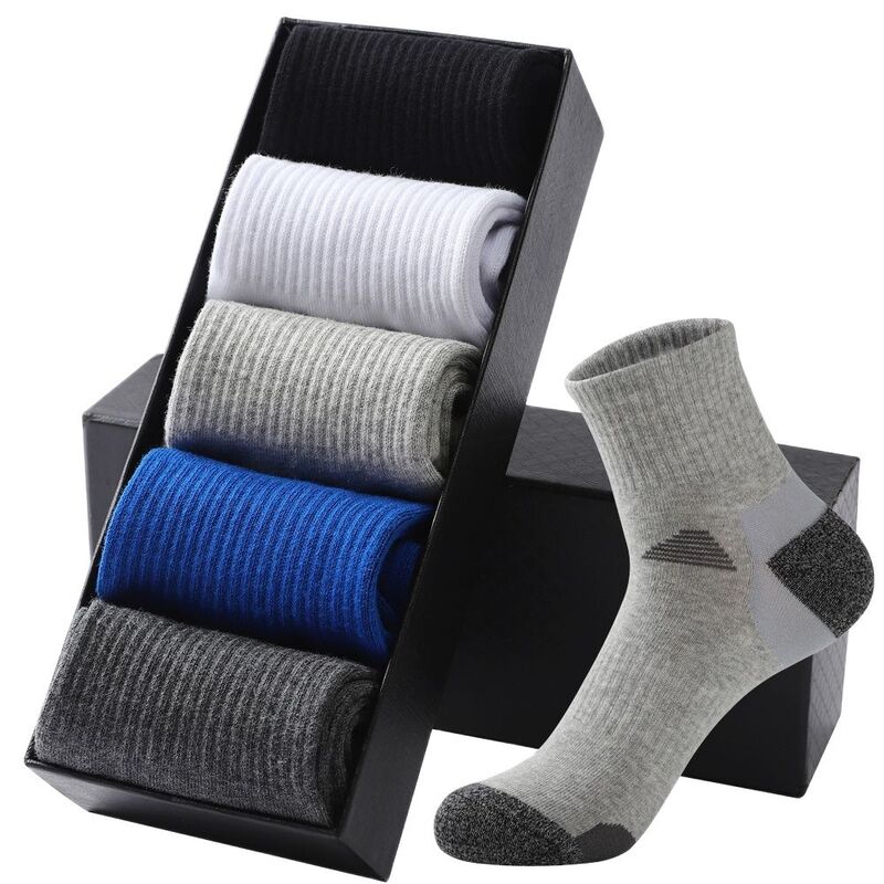 Calcetines de algodón de alta calidad para hombre, medias transpirables para deportes al aire libre, correr, talla 38-44, 5 pares por lote
