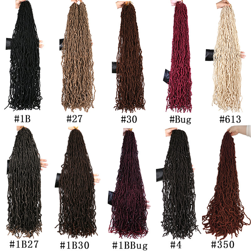 Donghou Faux Locs Crochet Hair 24 36 inch Faux Locks Crochet Braids Curly Hair New Soft Locs Meche De Cheveux Pour Crochet Braid