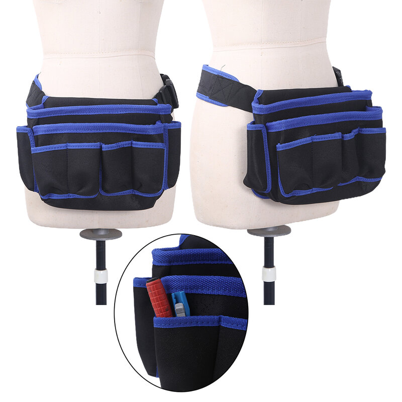 Bolsa de bolsillo para herramientas de lona, duradera, resistente al desgaste, para mantenimiento y electricista con bolsillos