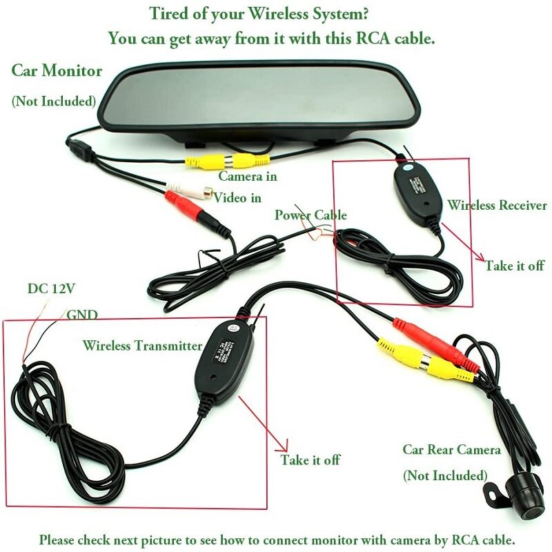Cavo Video RCA per Monitor per auto e telecamera per retromarcia di Backup