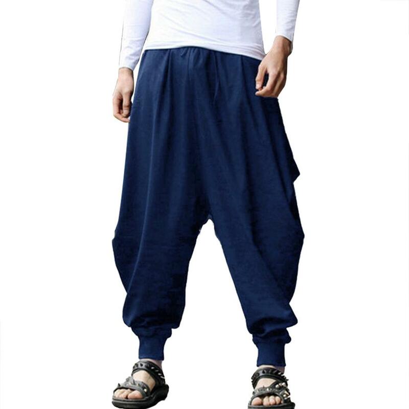 80% gorąca sprzedaż!!! Vintage jednolity kolor luźne sportowe spodnie Harem szerokie nogawki elastyczna opaska długie spodnie