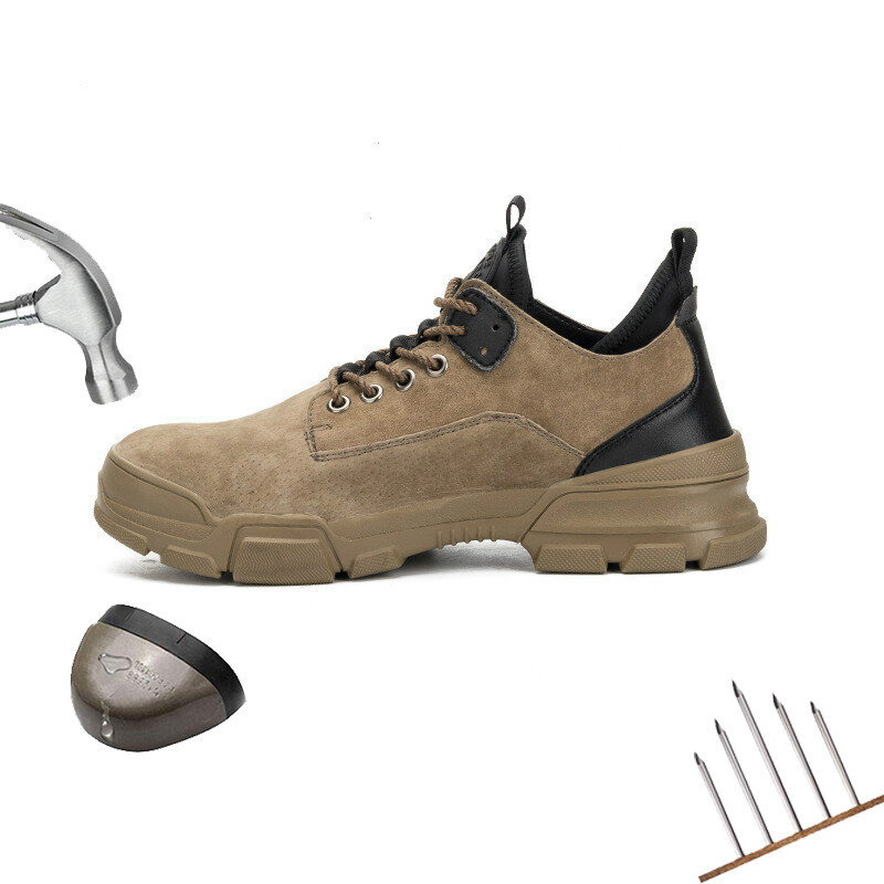 DAILOU-chaussures de sécurité pour hommes, bottes de travail à embout en acier Anti-écrasement, chaussures de Construction d'extérieur respirantes, pour le travail, grande taille