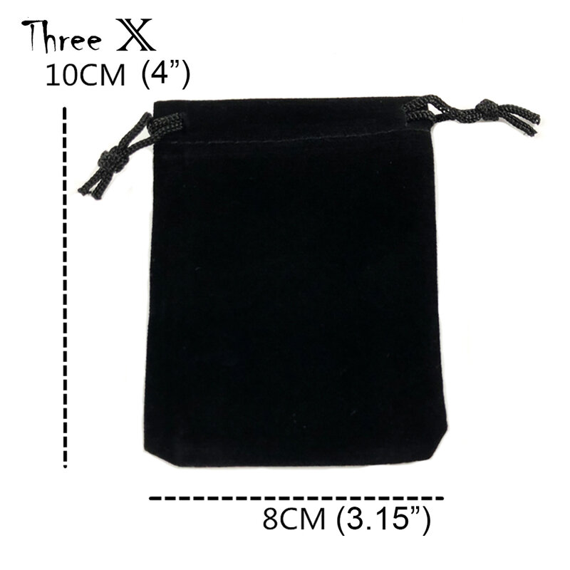 Veludo durável Carry Bag com Cordão, Dice Jóias Gift Packaging, Conjunto de 10, 4,0 "x 3,15"