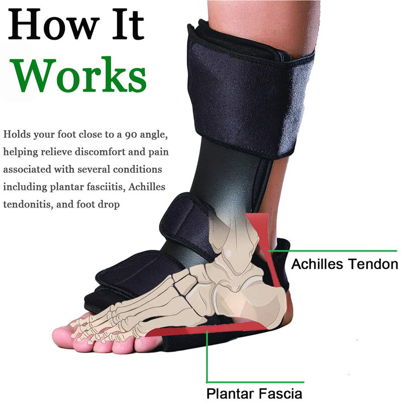 Plantar Fasciitis Night Splint Pain Relief, Foot Drop Brace for Sleeping, Achilles Tendon Stretcher Nighttime Ankle Dorsiflexion
