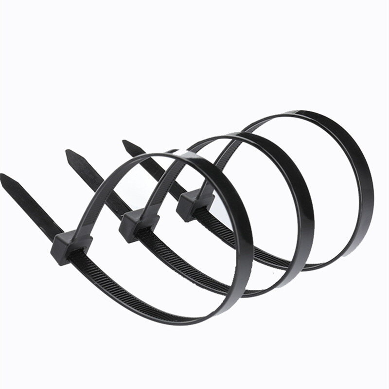 100 PCS Self-locking Plastic Nylon Tie Black 5X300 Cable Tie Fastening Ring 3X200 Cable Tie Zip Wraps Strap  Nylon Cable Tie Set