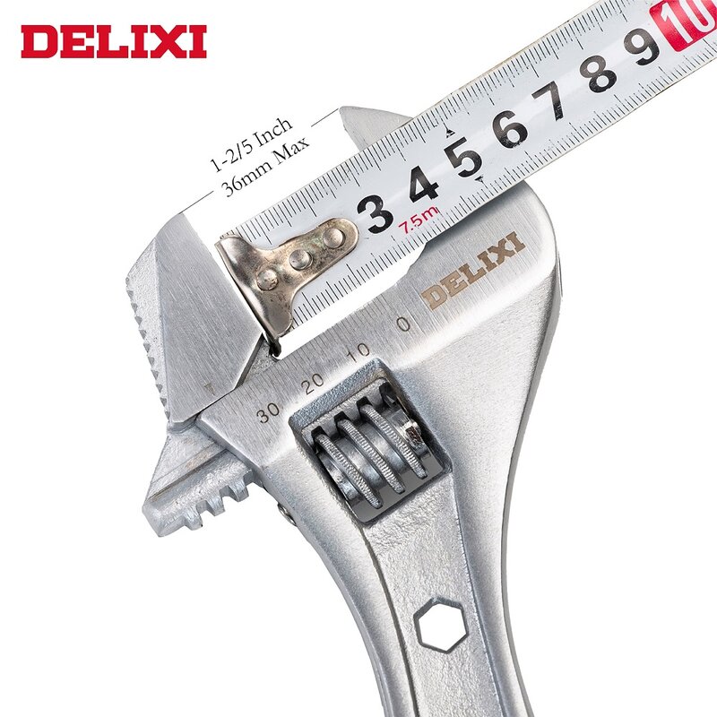 DELIXI-llave ajustable multifunción de acero de alto carbono, herramienta de mano Universal, herramienta de reparación para tubería de agua de baño para el hogar