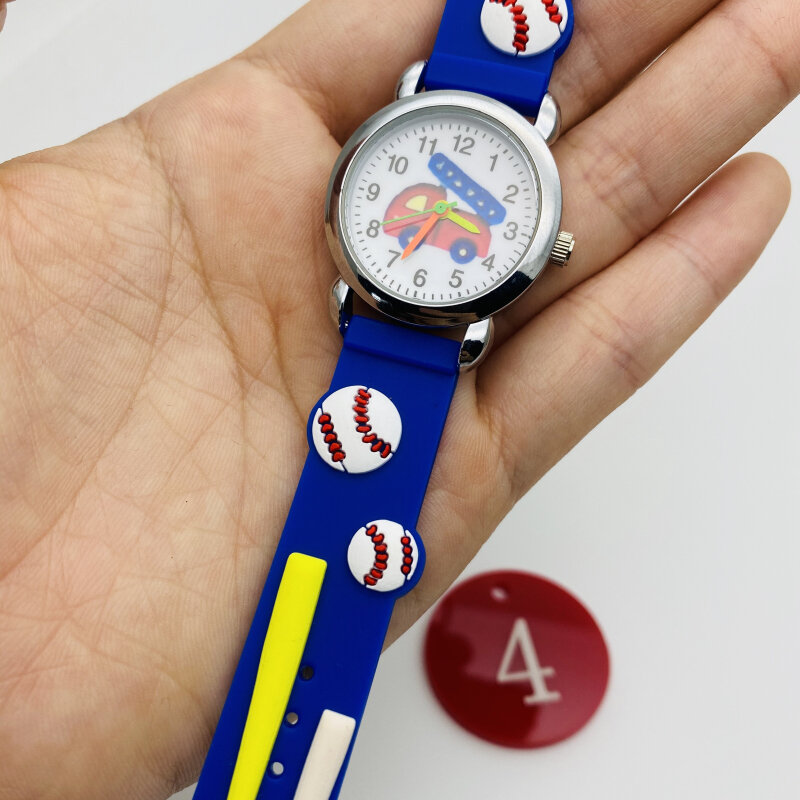 Modne zegarki dla dzieci zabawa ciężarówka pasek silikonowy wodoodporny zegarek kwarcowy Casual Student chłopcy dziewczęta zegar sportowy prezenty