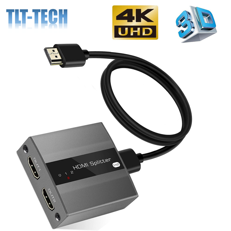 Разветвитель HDMI 1 в 2 выхода с ручным управлением EDID, поддержка 4K при 30 Гц, 1080P 3D, только копия, не предоставляет 2 разных выхода 】