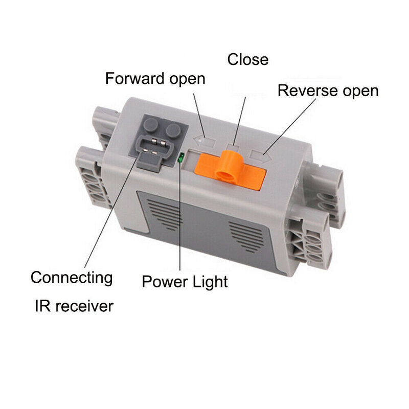 Blok Bagian Teknis Set Mobil MOC Casing Baterai AA 8881 M Penerima Remote Control Motor IR untuk Fungsi Daya Legoeds