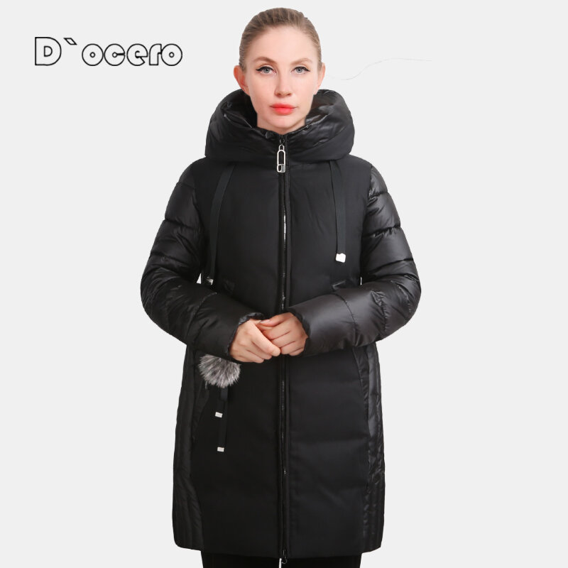 Doocero 2022 novo inverno para baixo jaqueta feminina oversize algodão parkas grosso quente acolchoado acolchoado casacos com capuz longo outerwear