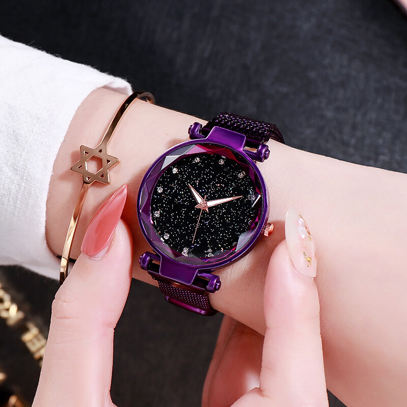 2019 kobiet zegarki magnetyczne Starry Sky kobieta zegar zegarek kwarcowy moda damska zegarek na rękę Reloj Mujer Relogio Feminino