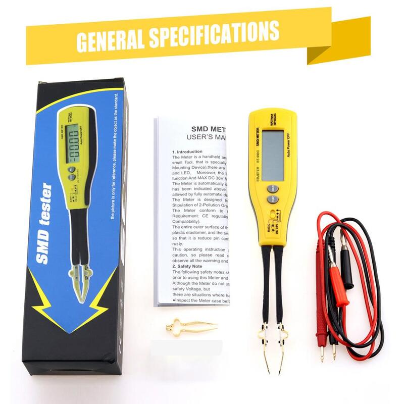 BT-990C Digital Capacitance Meter SMD Tester Resistance Meter Diode/Battery Test with Carry Box Power Battery Tester