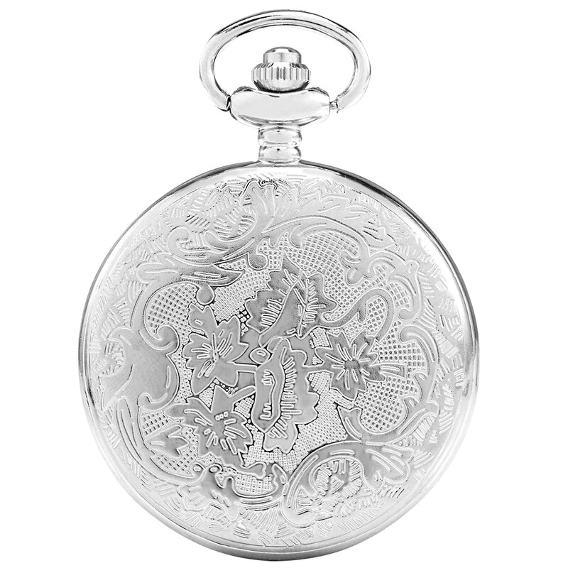 Relógio de bolso de quartzo de prata elegante do vintage dos homens das mulheres pingente colar corrente retro liga relógios antigos presente para o pai mãe relogio