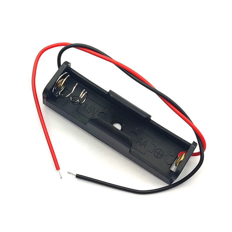 Cỡ AA Điện Lưu Trữ Pin Ốp Lưng Nhựa Giá Đỡ Với Dẫn 1AA Pin Ốp Lưng Hộp Pin AA 1.5V DIY