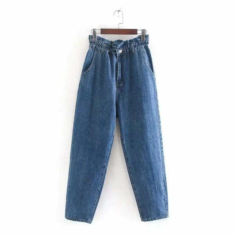 Withered 2020 england high street vintage mom jeans woman high waist jeans loose harem jeans for women boyfriend jeans for women