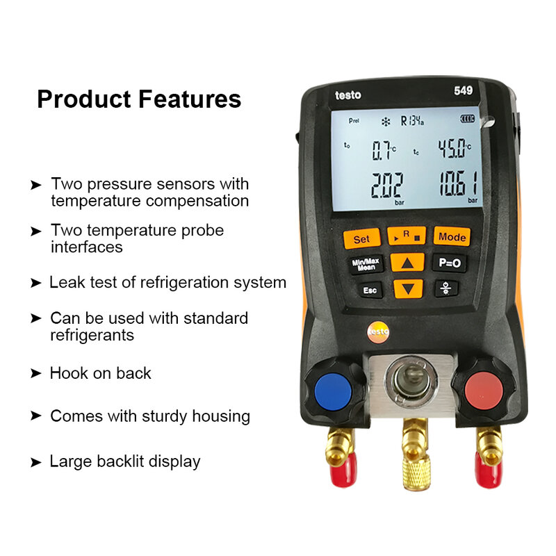 Originele Testo 549 Digitale Manometer Voor Digitale Hvac Systeem Tester Kit Meter Lcd Digitale Manometer Airconditioning Gereedschap