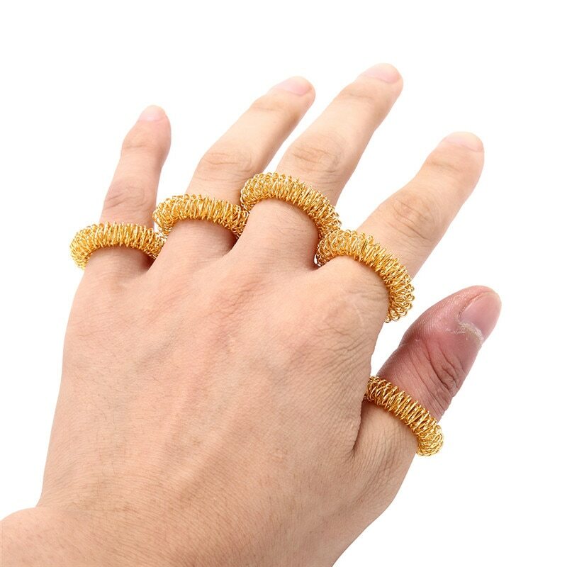 Новое кольцо для массажа пальцев, акупунктурное кольцо, медицинский массажер для тела, инструмент для расслабляющего массажа рук 5 шт./лот