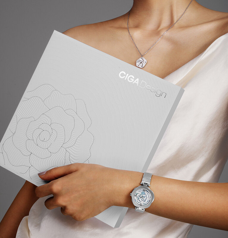 CIGA DESIGN-Reloj de pulsera de acero inoxidable para mujer, accesorio con mecanismo automático, movimiento de cuarzo japonés, rosa de Dinamarca