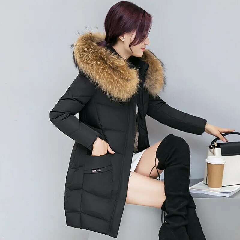 Parka longue à capuche pour femme, manteau épais, solide, décontracté, à la mode, hiver 2020