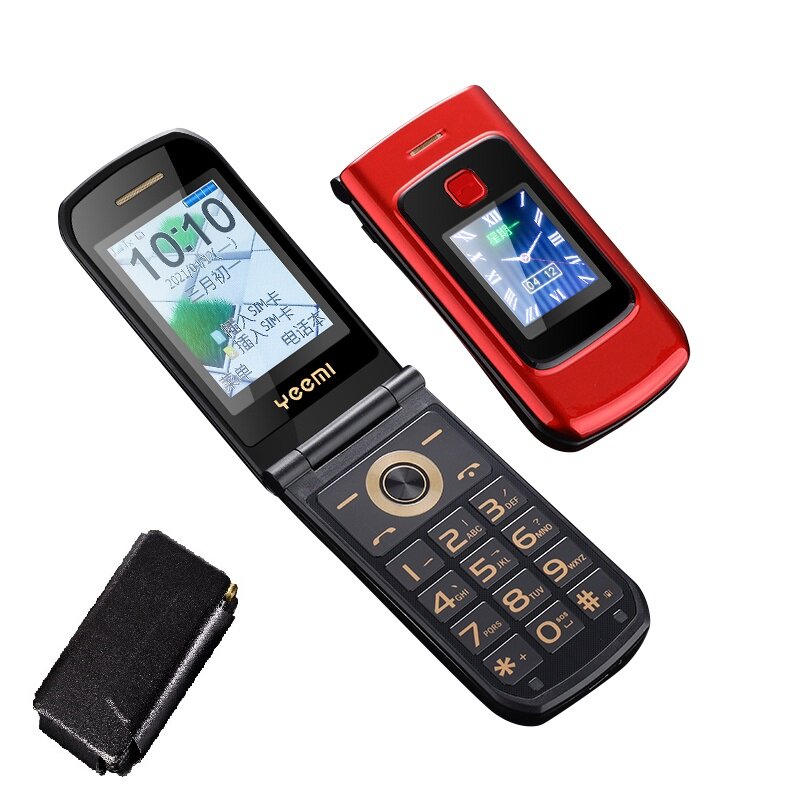 Capa de celular com botão grande sos, capinha básica de telefone para idosos, fácil uso, 2g gsm, tela dupla, lanterna de câmera