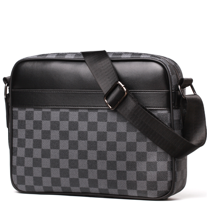 Horizonplus bolsa de ombro masculina, marca famosa de luxo, xadrez, bolsa de mensageiro