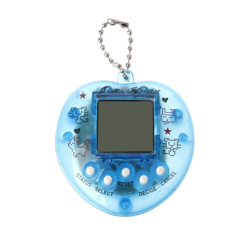 Cute Heart Shape LCD Virtual Digital Pet Electronic Game Machine With Keychain