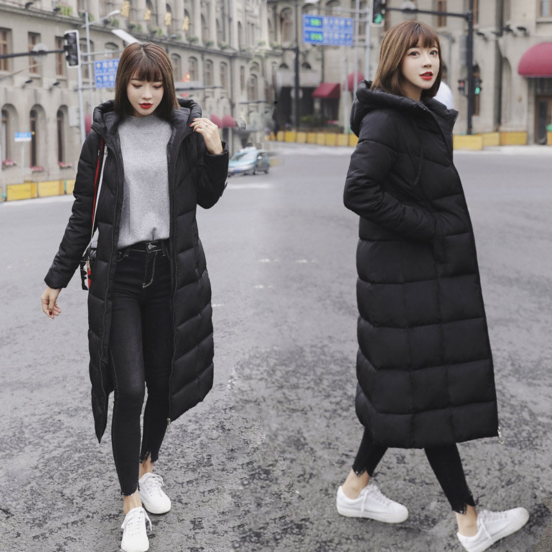 M-6XL nova jaqueta de inverno feminino parka casaco feminino longo para baixo jaqueta casaco de algodão jaqueta feminina plus size pato branco para baixo completo magro