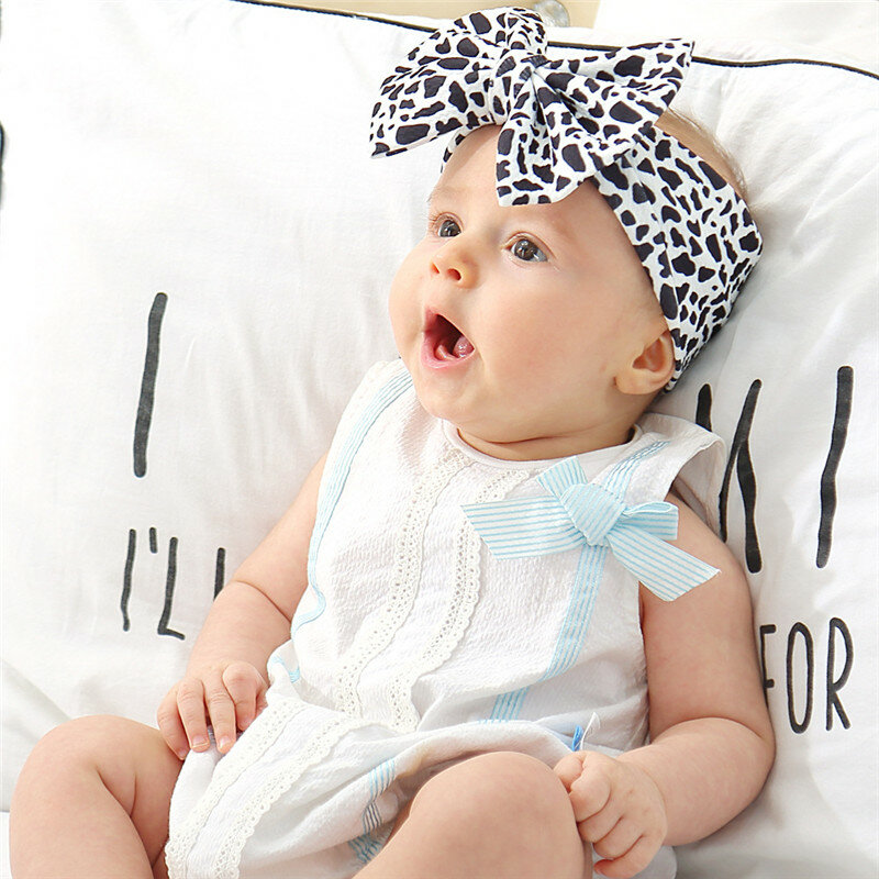 Cotton Print Baby Headbands Stretchy Twist Knot Bow Head Wrap Newborn Baby Girl Boy Turban Hairbands Baby Accessories Kids Gifts