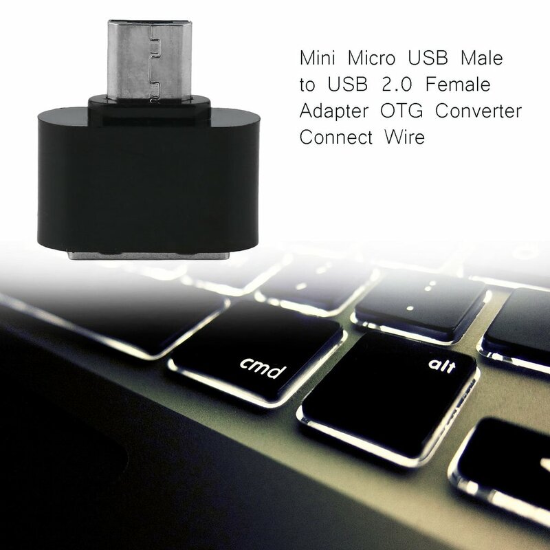 ミニマイクロusbオスusb 2.0メスアダプタotgコンバータandroid携帯タブレットpc uに接続するフラッシュマウスキーボード