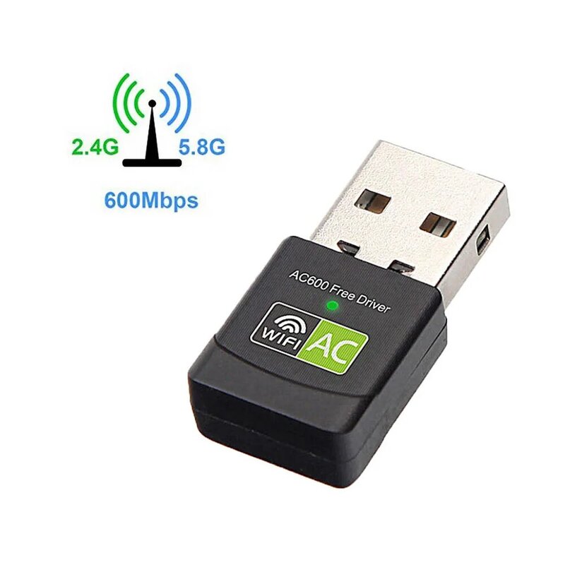 USBアンテナ付きデュアルバンドwifiアダプター,ワイヤレスネットワークカード,ドングル,rt8811,2.4g, 5ghz,600mbps