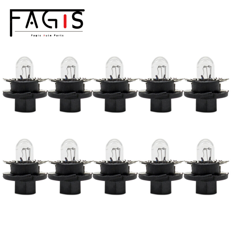 Fagis-bombilla halógena B8.4D B8.4 para salpicadero de coche, luces de grupo de instrumentos, 12V, 1,2 W, 24V, 1,2 W, 10 Uds.