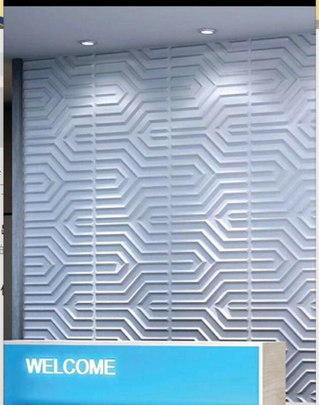 Paneles de pared de plástico Art3d, 50x50cm, patrón geométrico Mate, paquete de 12 azulejos para decoración de pared de dormitorio y sala de estar