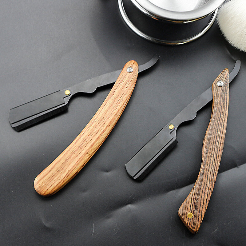 1P складной нож для бритья из нержавеющей стали, ручка, прямая Бритва для бороды, инструмент для укладки волос, мужской ручной удобный триммер для волос, бритва