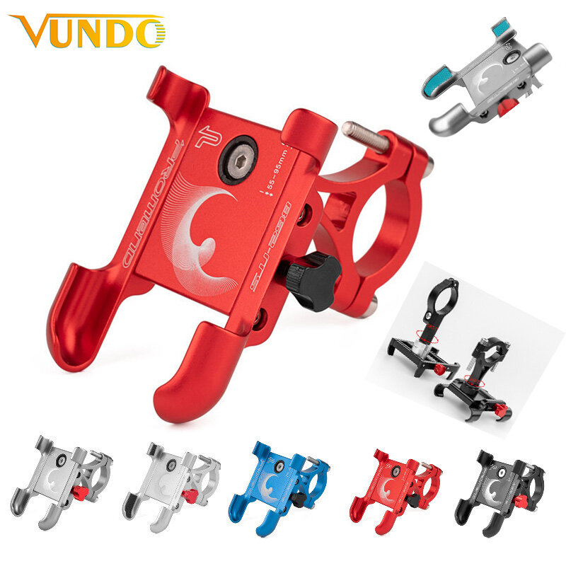 360 Degree Bicycle Mobile Phone Holder Aluminum Alloy Phone Bike Mount Silicone Non-slip Support Bike Handlebar Stand For iPhone
