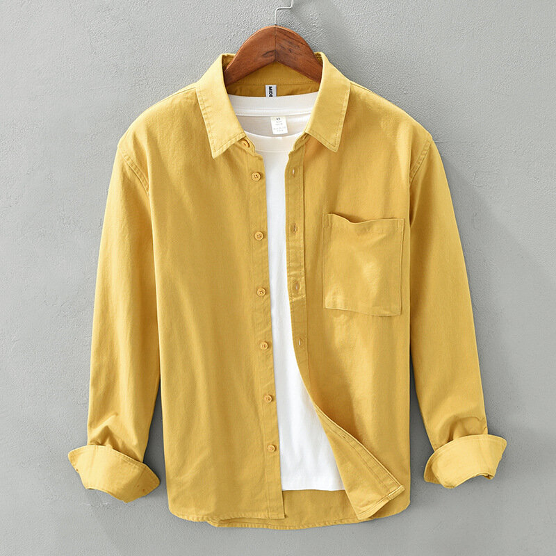 メンズホワイトシャツ,新しいスタイル,韓国スタイル,折り襟,ソフトポケット,ファッショナブル,毎日の使用に適しています,秋,8817