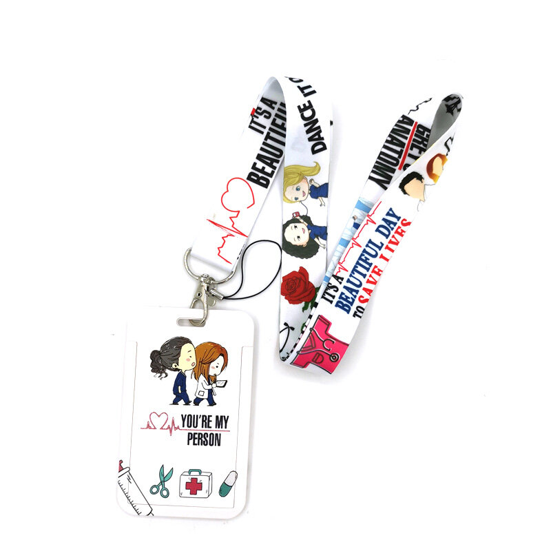 Серый анатомический ремешок на шею для доктора медсестры ремешок для ключей Ремешок для карт держатель для удостоверения личности брелок для подарка брелок для ключей кольцо для ключей