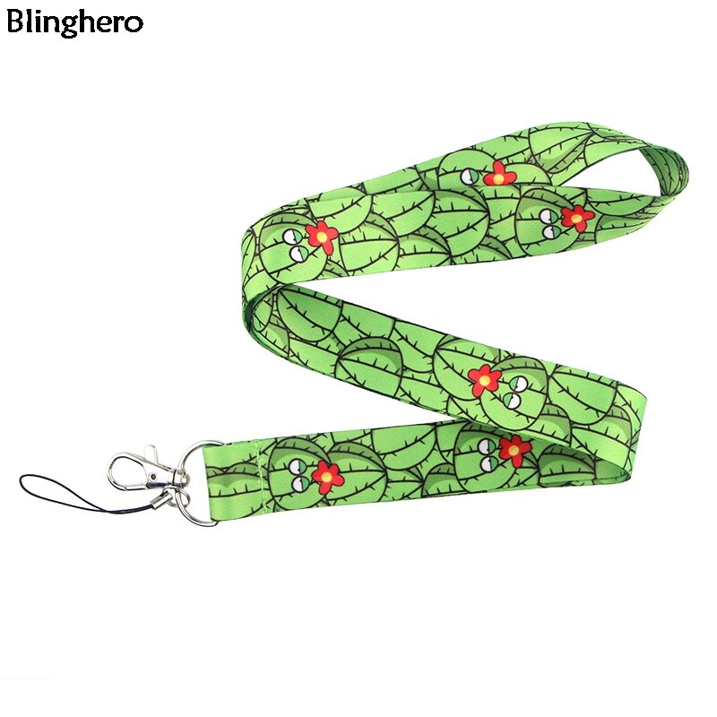 Blinghero Cactus cordón estampado Cool Phone Keys silbato Lanyard ID Badge Holder regalos de moda para familiares amigos BH0415