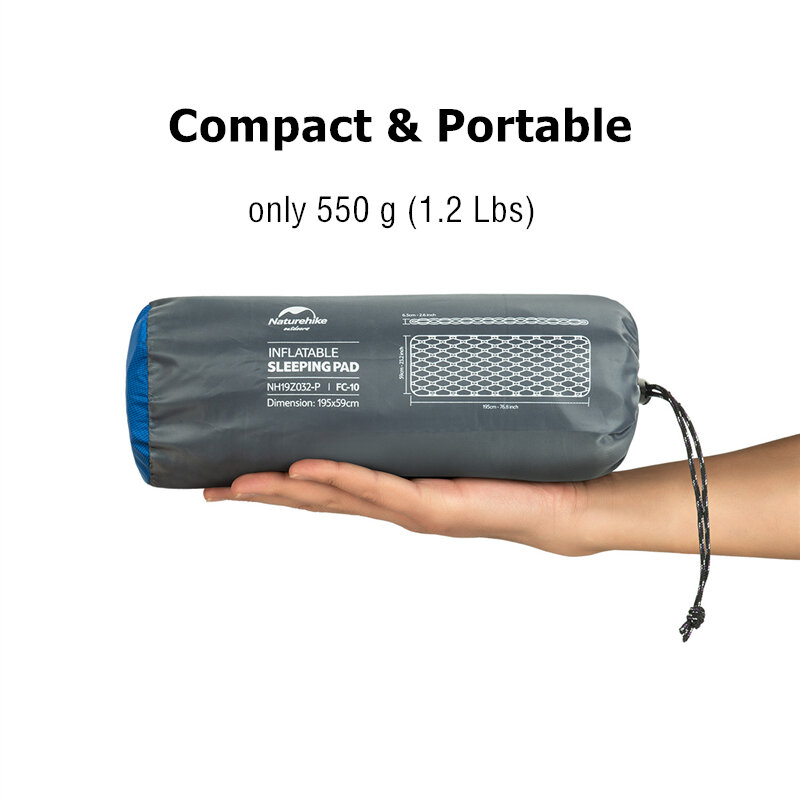 Naturehike Inflatable ที่นอน Ultralight ขนาดกะทัดรัด Air Mat Single Sleeping Pad Travel พับแบบพกพา Camping Mat