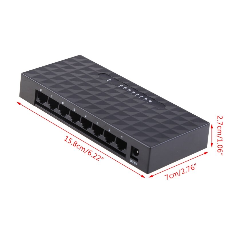 8-poort 10/100 Mbps Ethernet Network Switch HUB Desktop Mini Snelle LAN Switcher Adapter
