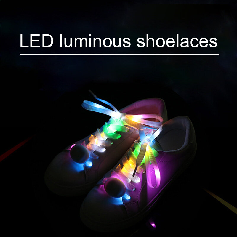 2021 Hot LED Flash Menyala Menyala Tali Sepatu Tali Sepatu Pesta Disko Dekorasi Tali Sepatu Atletik Olahraga Tali Sepatu Datar