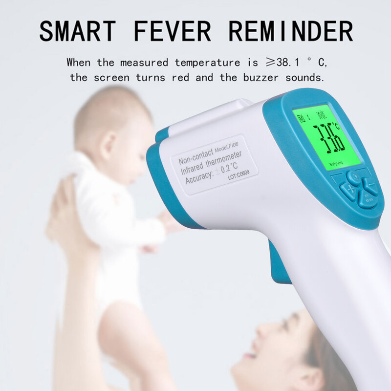 Termômetro eletrônico digital infravermelho corpo termômetro arma portátil não-contato termometro bebê/adulto temperatura
