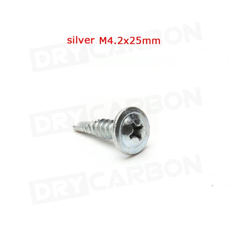 Black/Silver Carbon Steel Phillips Head Self-tapping Screw M3 M4.2 For Universal Car Bumper lip Chin Spoiler Installation 10Pcs