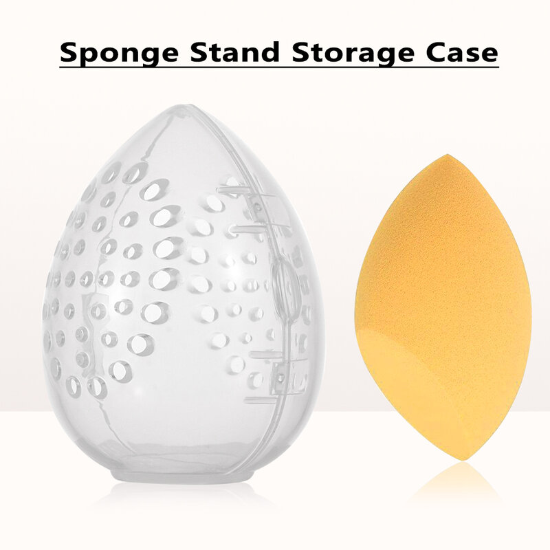 Estuche de almacenamiento de esponja de belleza, soporte de esponja vacío en forma de huevo, caja de secado de esponjas transparentes, licuadora de maquillaje, oferta, 1 unidad