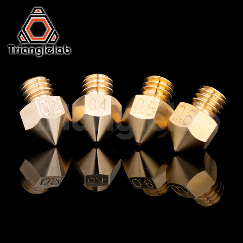 Trianglelab-latão bocal mk8 para impressoras 3d, hotend 1,75mm, filamento j-cabeça cr10, bloco de calor ender3 hotend m6 rosca